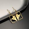 Cazador Cute Cat Kitten Women's Earrings 2026 Rectangle Drop Earrings Girls Stainless Steel Animal Jewelry Valentine's Day Gift