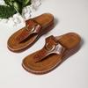 Fashion Women's Fashion Thick-soled Flip Flops Wedge Open Toe Beach Roman Clip-toe Sandal Luxury Metal Buckle Designer Sandals for Women