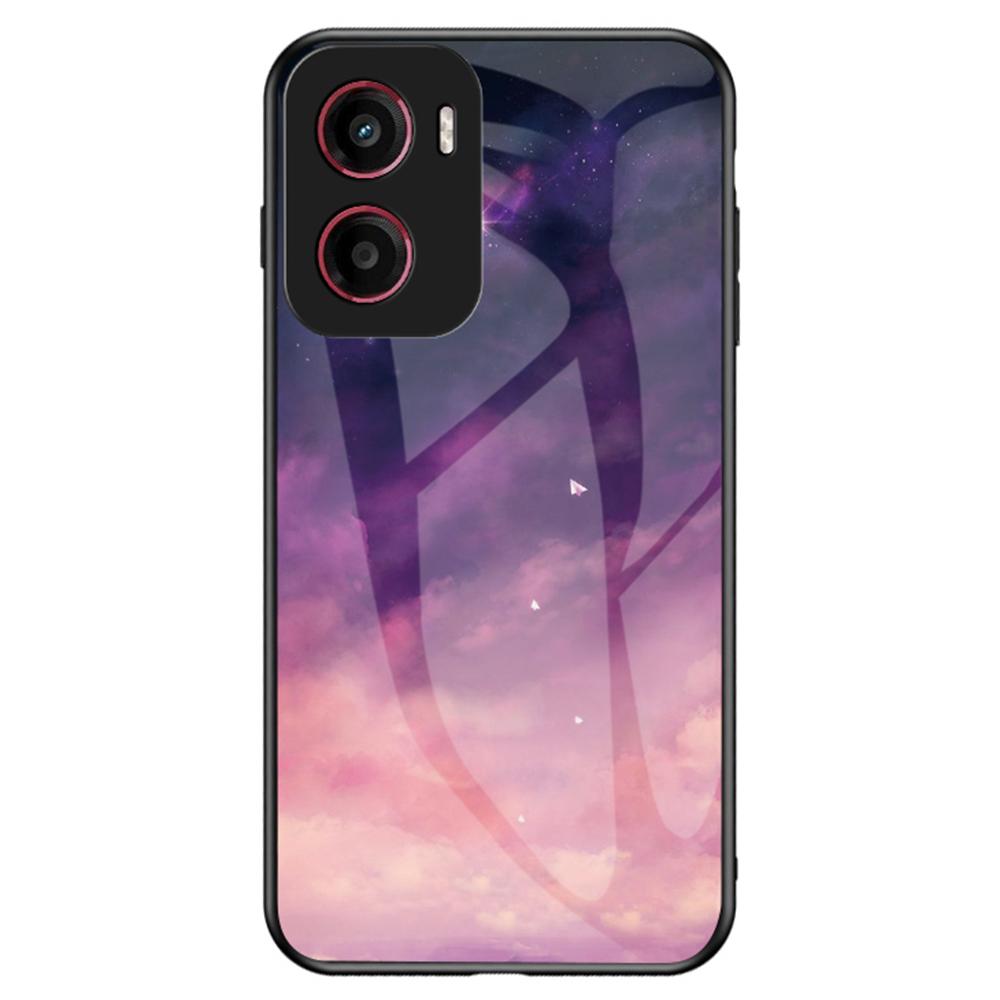 For Motorola Moto G05 4G Case Starry Sky Pattern Tempered Glass Phone Cover