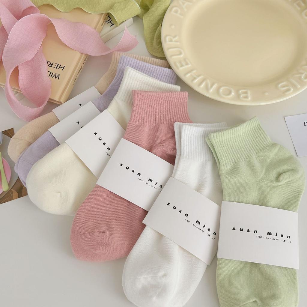 10 Pairs Pure Color Cotton Sports Socks Women  Short Socks for Women Candy Color Spring Autumn Sock