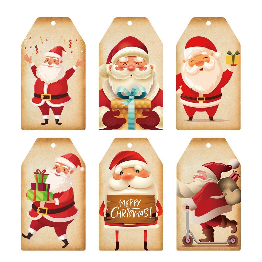Christmas Tags With String 60 Pieces Christmas Tag Decoration Christmas Tags Christmas Decoration Tags Christmas Cartoon Labels