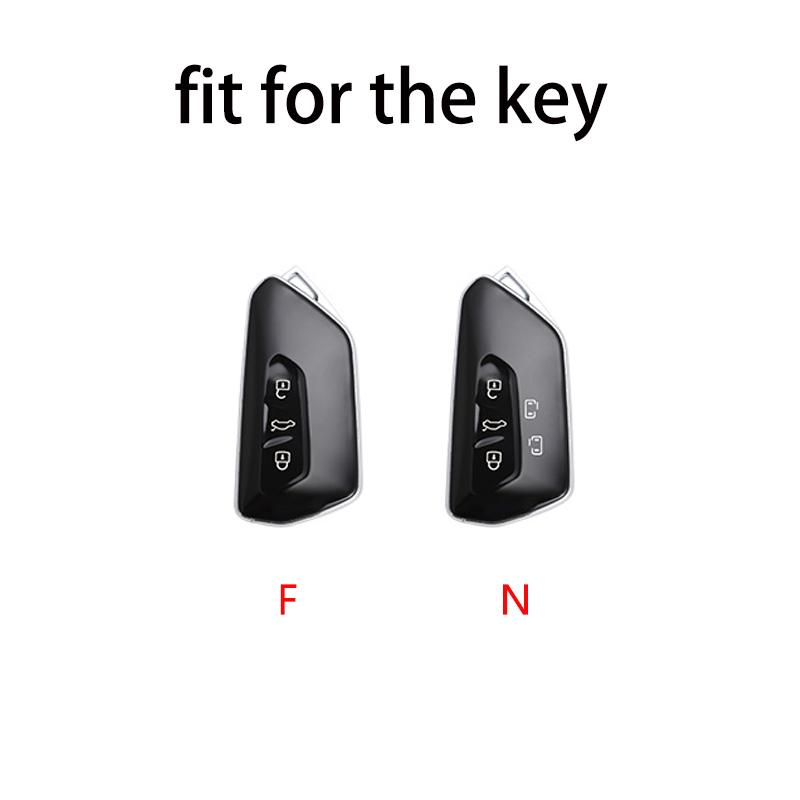 T25Zinc Alloy Car Smart Remote Key Case Cover Shell Holder For Volkswagen VW Atlas ID3 ID4 Golf GTI MK8 Key Protection Accessories