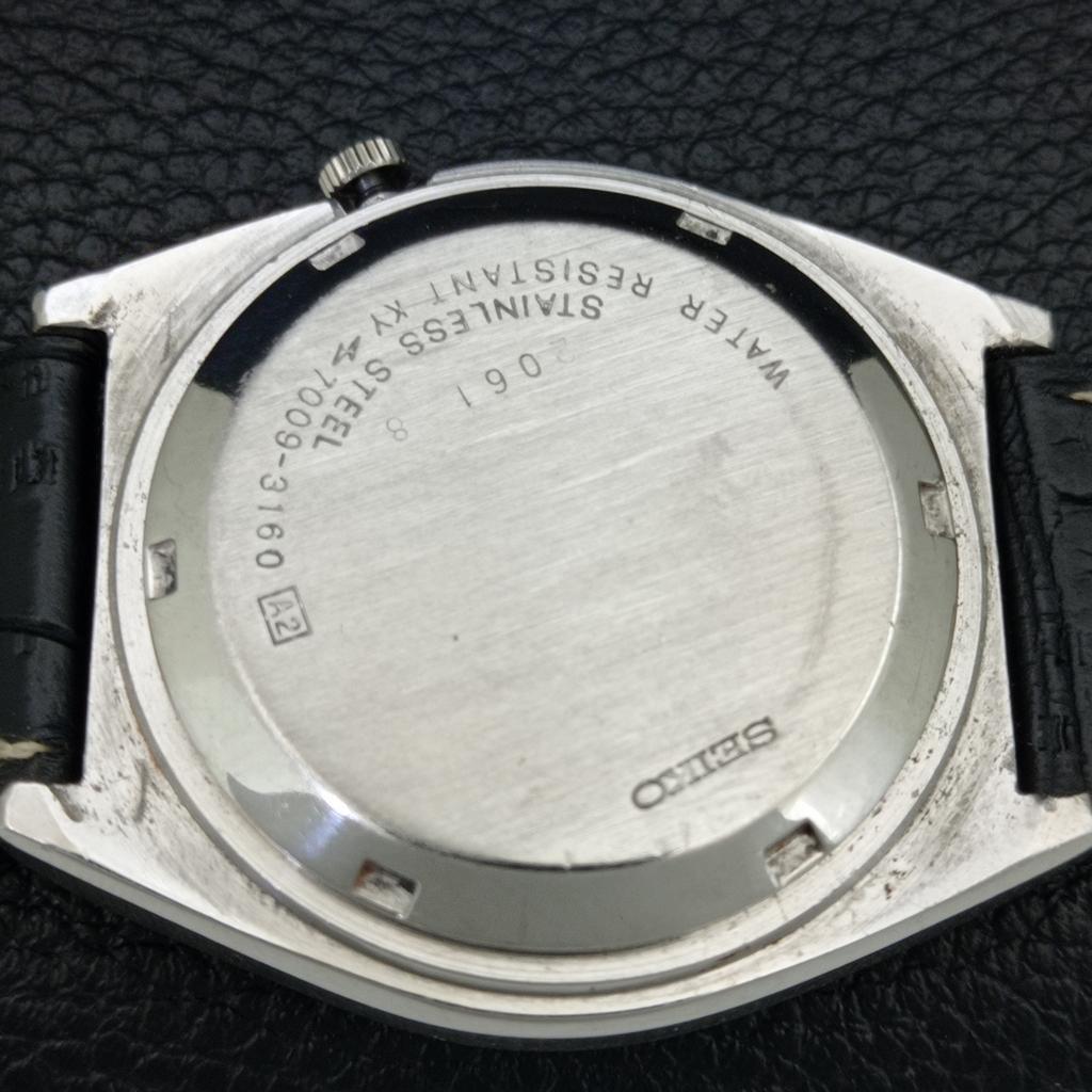 VINTAGE SEIKO 5 AUTOMATIC 7009A JAPAN MENS BLACK COLOR DIAL WATCH a708530-1