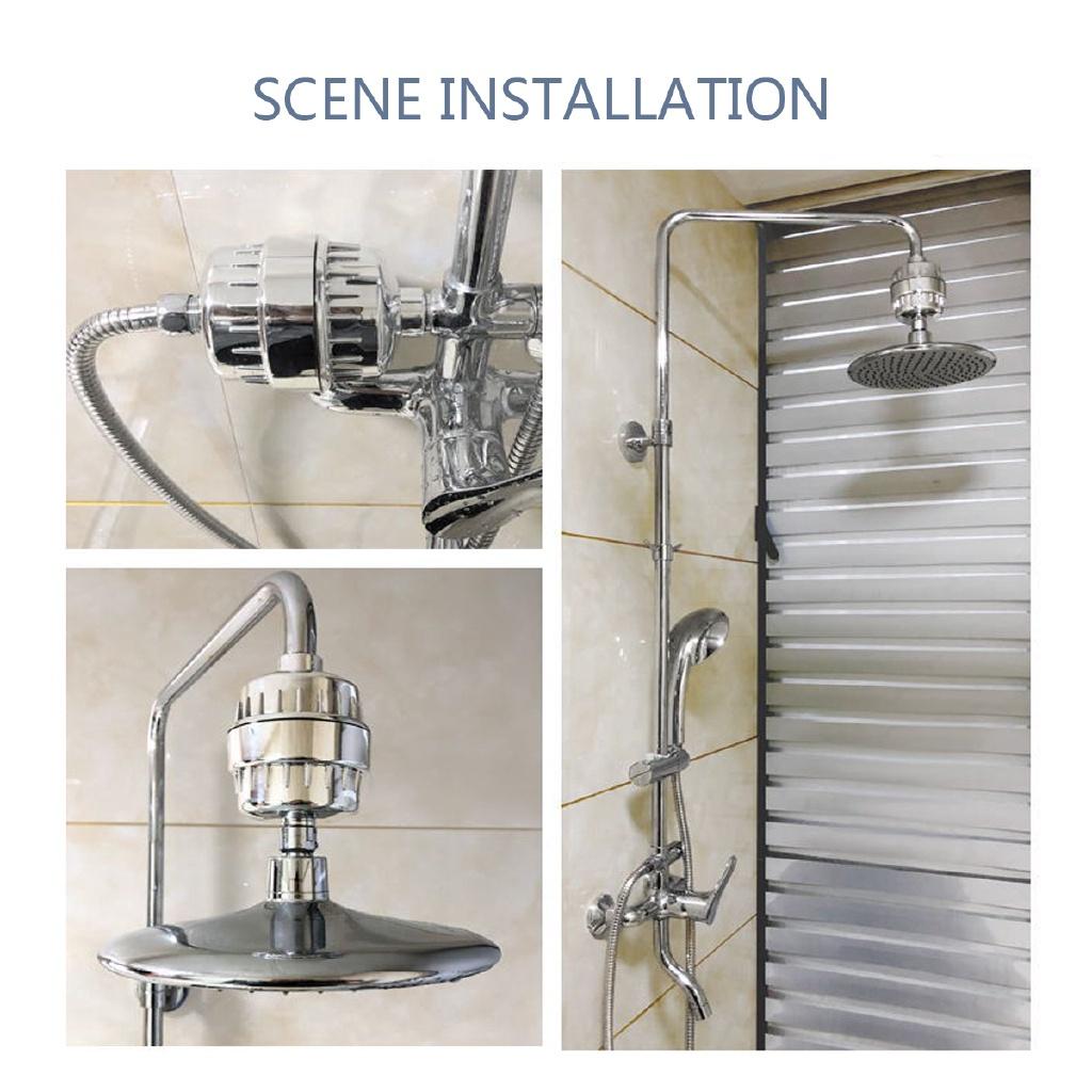 1/2'' Water Treatment Softener Chlorine Removal 15 Stage Bath Water Purifier Bathroom Shower Filter NEW