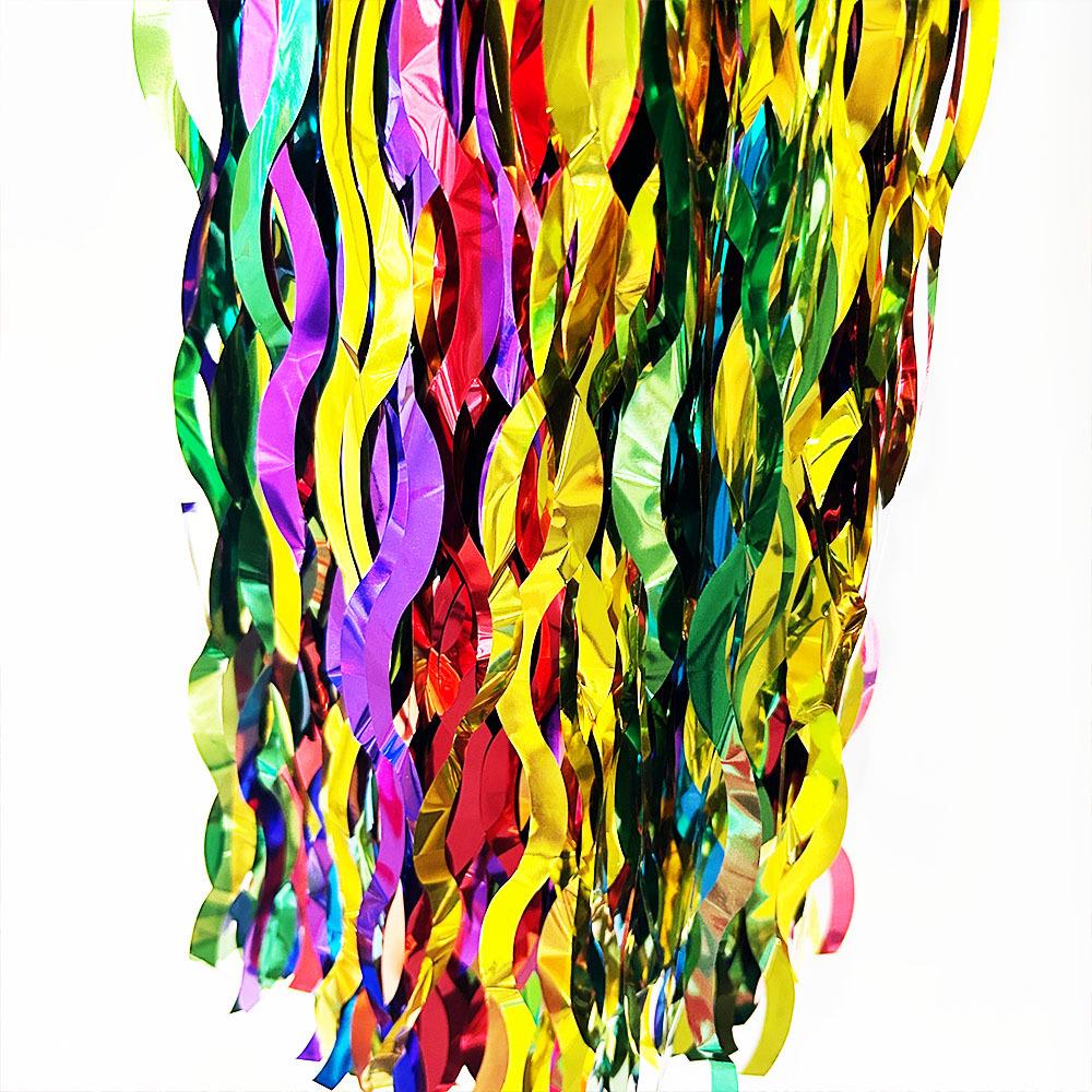 Rainbow Silk Table Skirt: Colorful Birthday, Wedding, and Holiday Party Decoration
