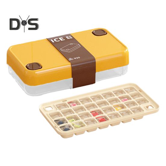 

Ice Tray Press Release BPA-Free Food-Grade Ice Maker Large Capacity Space-Saving Stackable Ice Mold жовтий