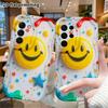 Phone Case: 2D Flat Samsung Galaxy A34 A35 M05 M06 S20 S22 S21 FE Plus 5G Protective Case, Yellow Smiley Face, Perfect Christmas and Halloween Holiday