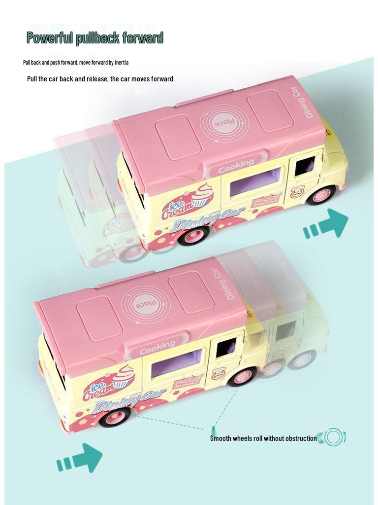 Douyin Hot Q Version Pretend Play Toy Mingyuan Hamburger & Ice Cream Car