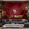 Wall Hanging Tapestry Custom NameSan Francisco 49ers Pattern Personalized Printed Fabric Wall Decor