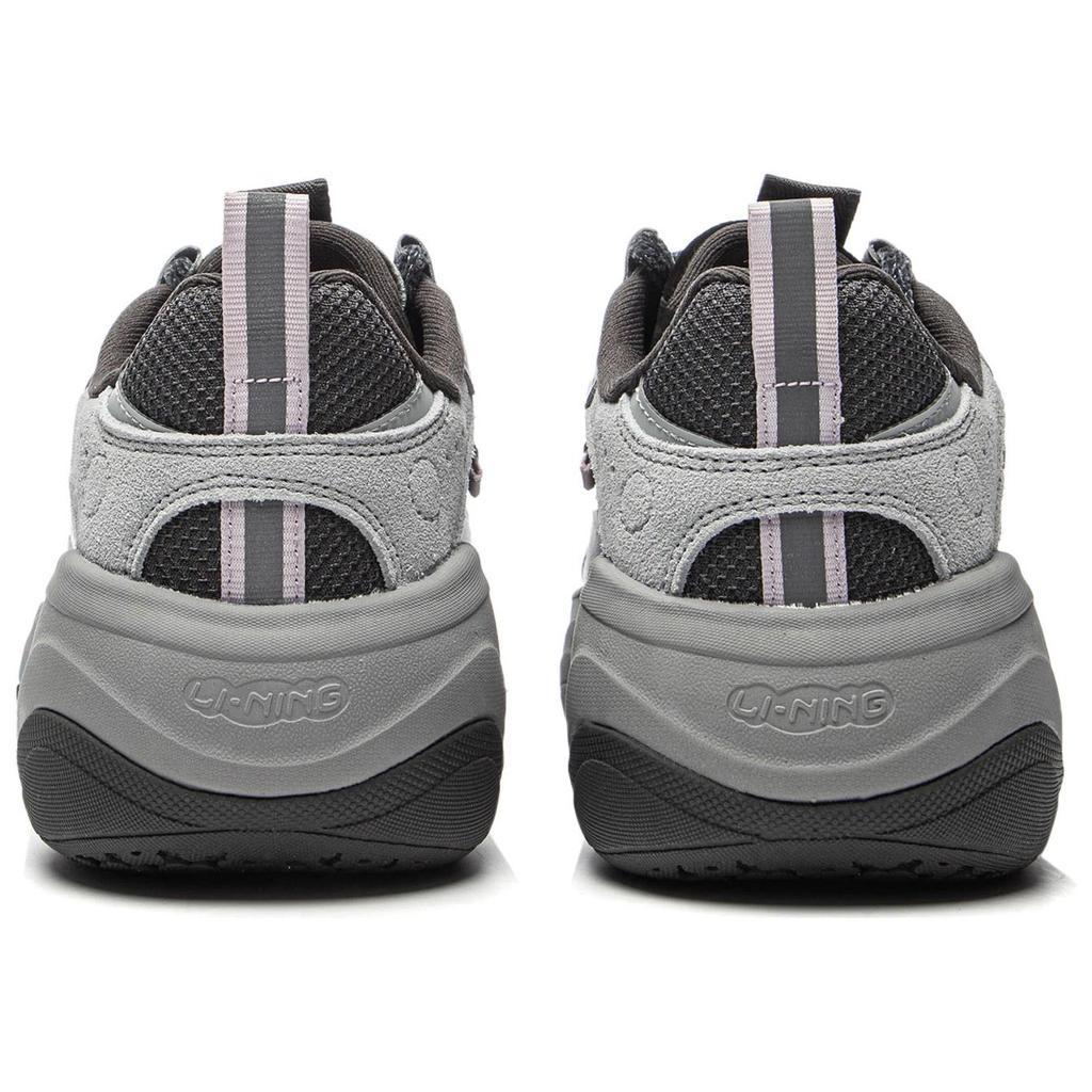 Li-Ning Comfortable Versatile Wear-Resistant Non-Slip Low-Top Casual Shoes Women Casual Shoes Gray Black AGCU300-2