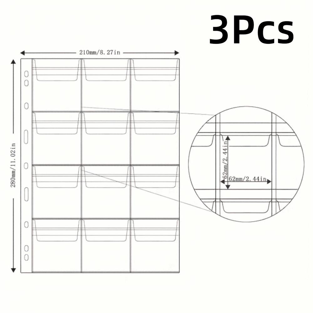 Transparent Inside Pages Coin Album Page PVC Badge Protector  for Coins&Badge