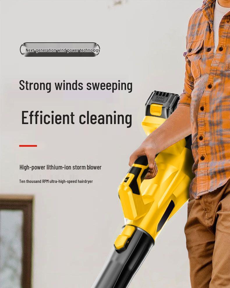 Brushless Lithium Battery Snow & Leaf Blower with Charger - Portable Turbine Fan