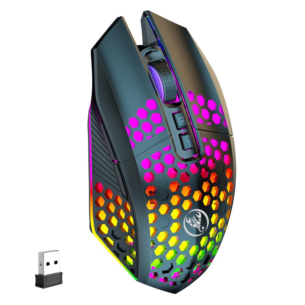 T500 2.4G Wireless Gaming Mouse 1600DPI Rechargeable Optical Silent Mouse With Rainbow Backlit 7 Buttons