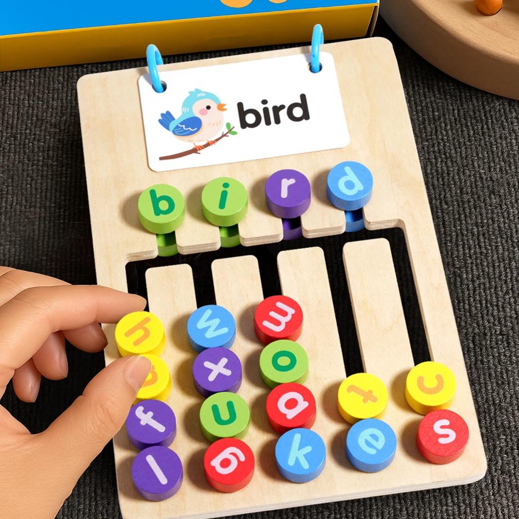 Baby Color Math Toy Double Side Color Matching Spell Words Children Early Educational Wooden Toy Baby Monterssori Preschool Toy