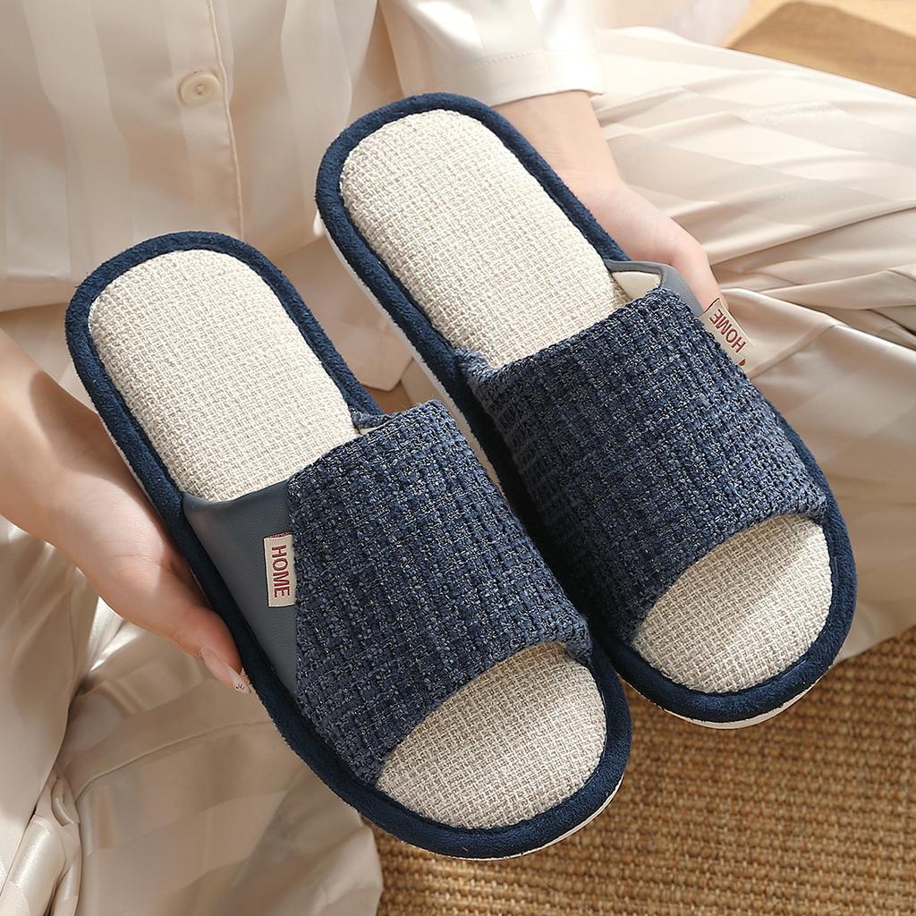 Linen Slippers New Summer Indoor Home Soft Bottom Non-slip Breathable Deodorant Cotton and Linen Slippers