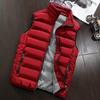 Menn Vinterfrakk Vattert Bomullsvest Varm Hette Tykk Vest Topper Jakke