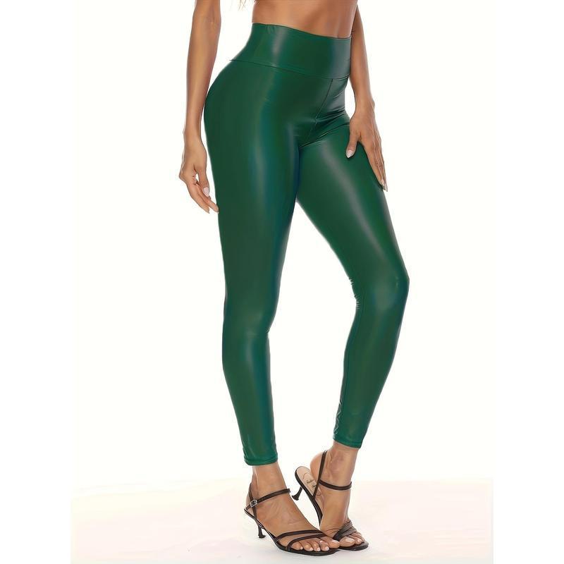 

P 33716 Fast-Selling High-Waisted Stretch Leather Pants UK 18