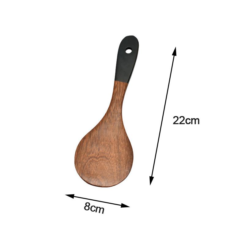 

Long Handle Wooden Kitchenware Non Stick Pan Spatula Wooden Soup Spoon Spatulas Household Cooking Appliance Chicken Wing Wood