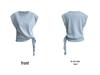 LUXI Koreanisches Schlank geschnittenes Kurzarm-T-Shirt mit Schnürung und unregelmäßigem Saum für Damen