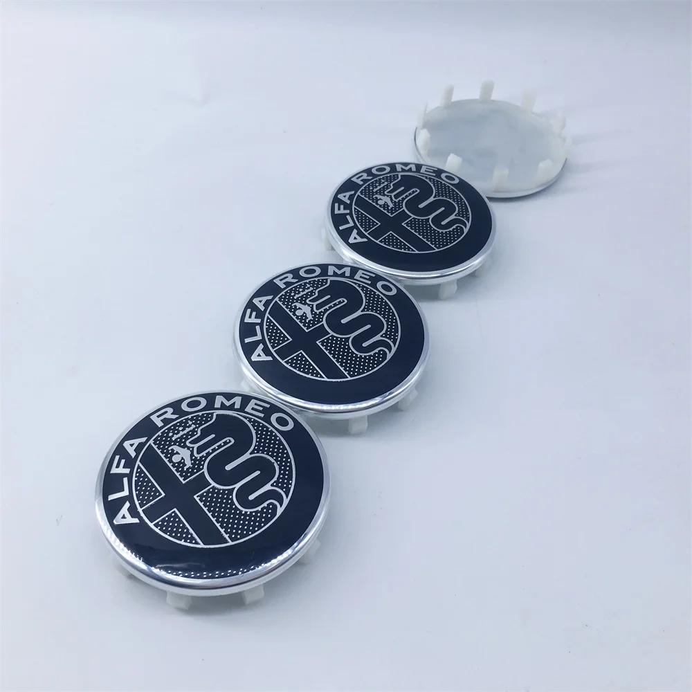 60mm 10-Pin GTAM Auto-Radnabenabdeckungen 4 Stück Für Alfa Romeo Giulia Giulietta MITO Stelvio GT Emblem Tuning Zubehör
