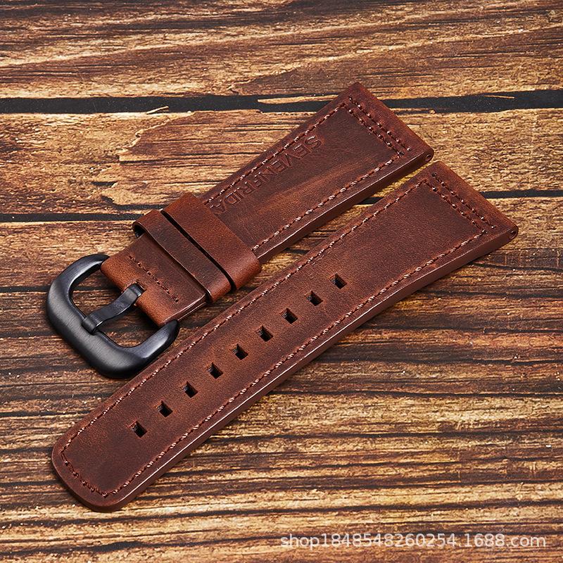 The First Layer Of Crazy Horse Leather Strap Is Suitable For Seven Fridays 28Mm Retro Soft And Comfortable To Wear.