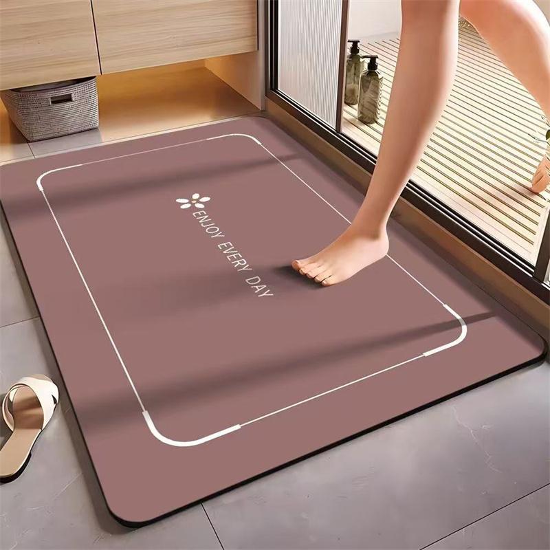 Fast Drying Diatomite Bath Mat Bathroom Foot Mat Bathroom Toilet Absorbent Quick Dry Non Slip Easy Clean Home Decor