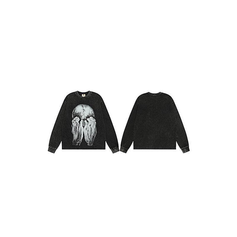 American Trendy Heavyweight Long-Sleeve Men's Autumn/Winter Loose Casual Pure Print Hoodie