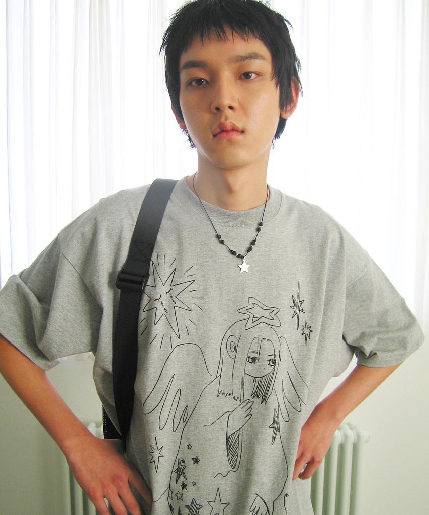 NICEGHOSTCLUB Praying Angel Big Big Tee_Grey(Ng2Gmut524A)