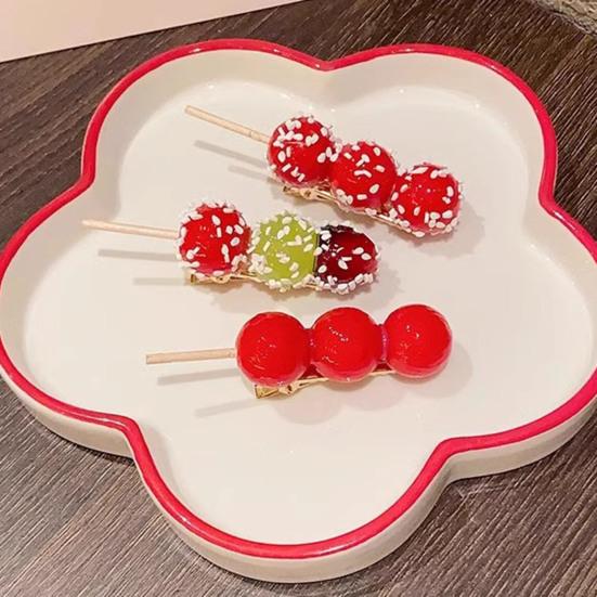 Hairpin Imitation Sugar Calabash Design Hair Clip Stable Clamping Force Side Bang Hair Pin Holiday Hair