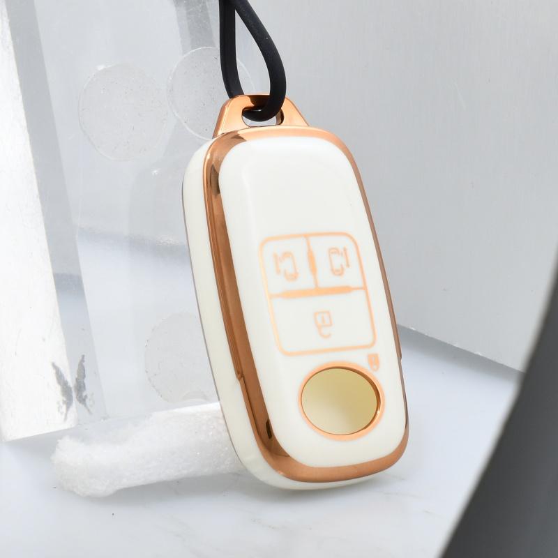 

4Buttons Auto Shell Fob for Toyota Perodua Yaris Ativ Raize Veloz Avanza Rush Daihatsu Japan TPU Smart Remote Car Key Case Cover біле золото кольору