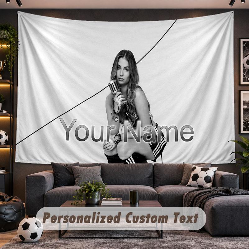 Wall Hanging Tapestry Custom NameRoxy Dekker Pattern Personalized Printed Fabric Wall Decor