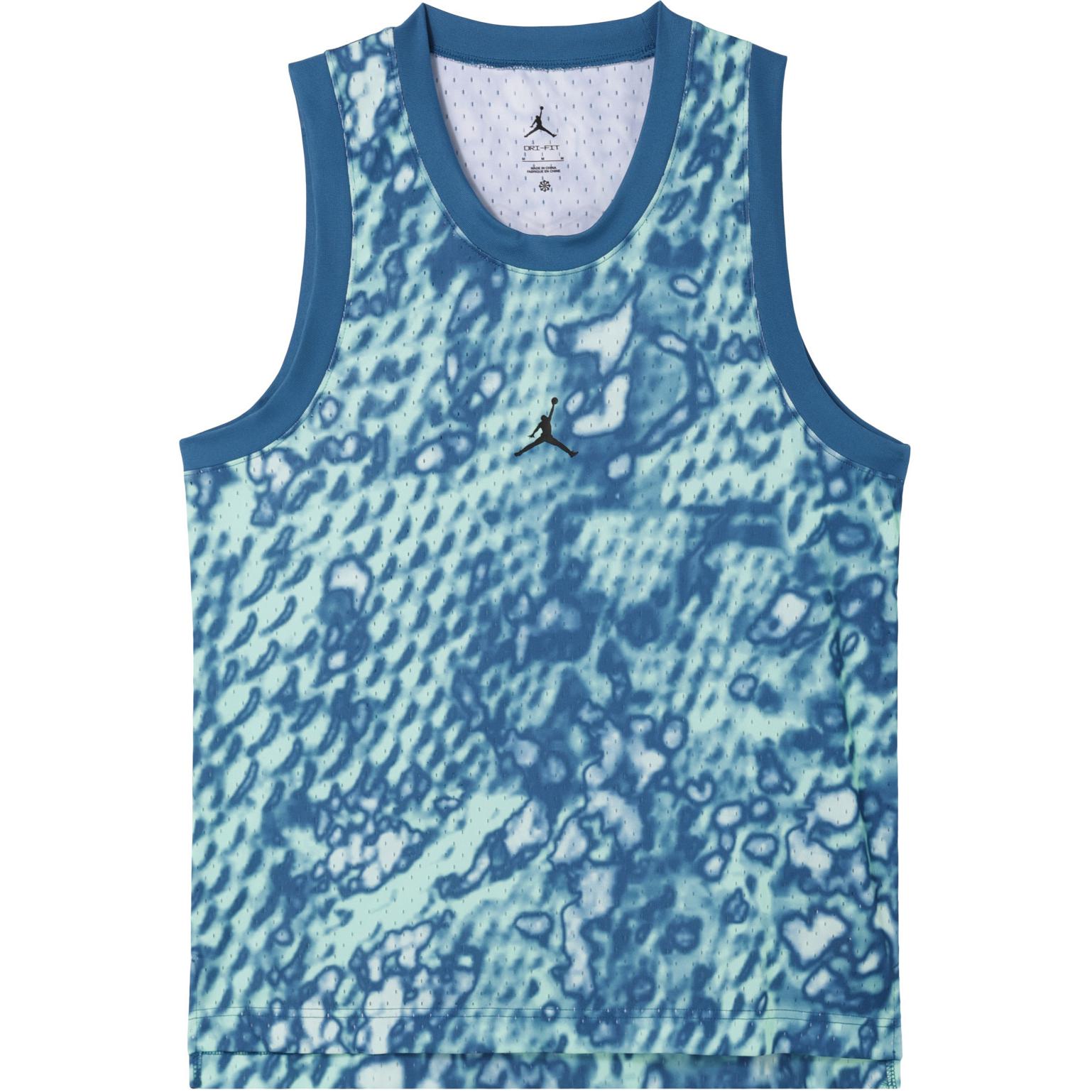 Jordan Men's Green Round Neck Pullover Pattern Full Print Logo Graphic Quick Dry Sleeveless Vest Vests Fn5855353 Cm