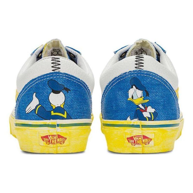 Disney X Vans Old Skool Canvas Low Top Sneakers Unisex White Blue Yellow VN000D3HDNM