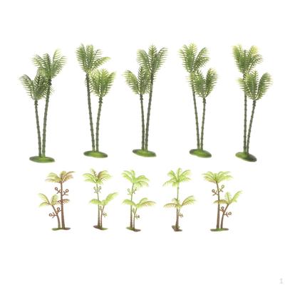 10 Pieces Model Trees Coconut Palm for Train Railway Scenery Landscape, Crafts,