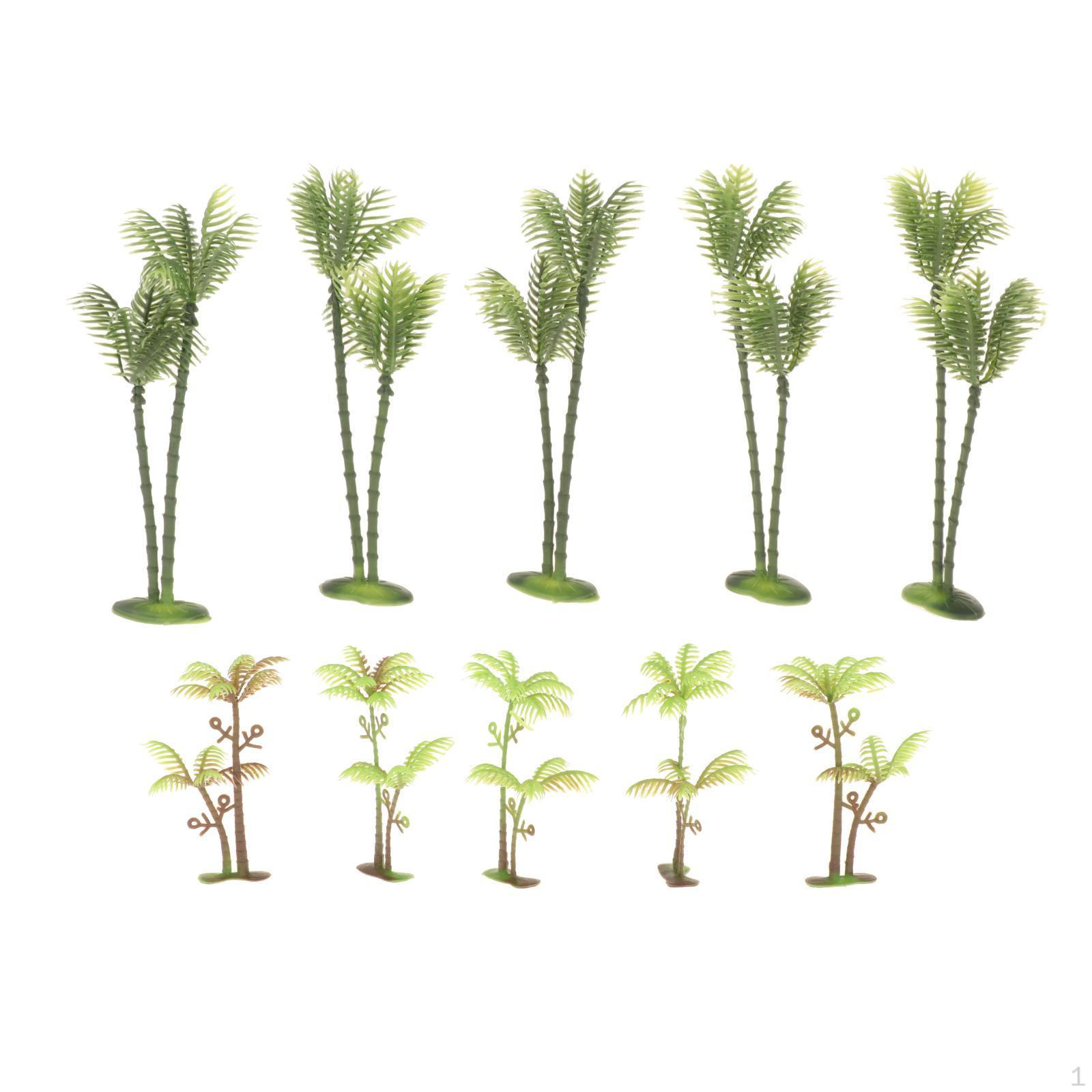 10 Pieces Model Trees Coconut Palm for Train Railway Scenery Landscape, crafts,