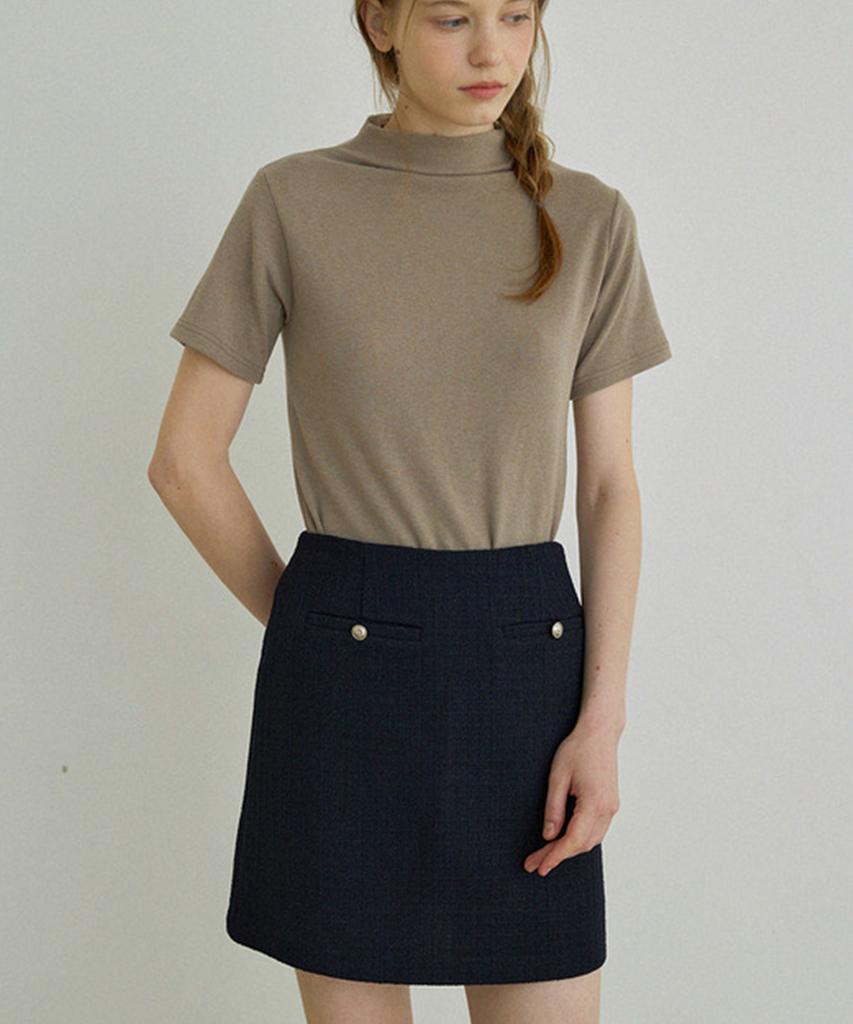 Aejeuipeu Ferry Tweed Skirt (Navy)
