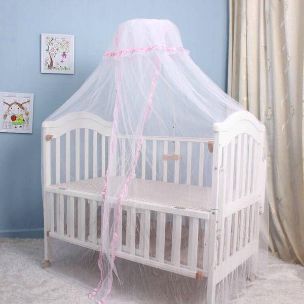 Universal Jacquard Baby Crib Mosquito Net with Floor-Open Door, Palace Style Stand
