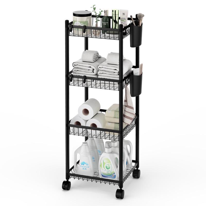 Multi-layer Bathroom Shelf with Wheels - Narrow Gap Storage Trolley