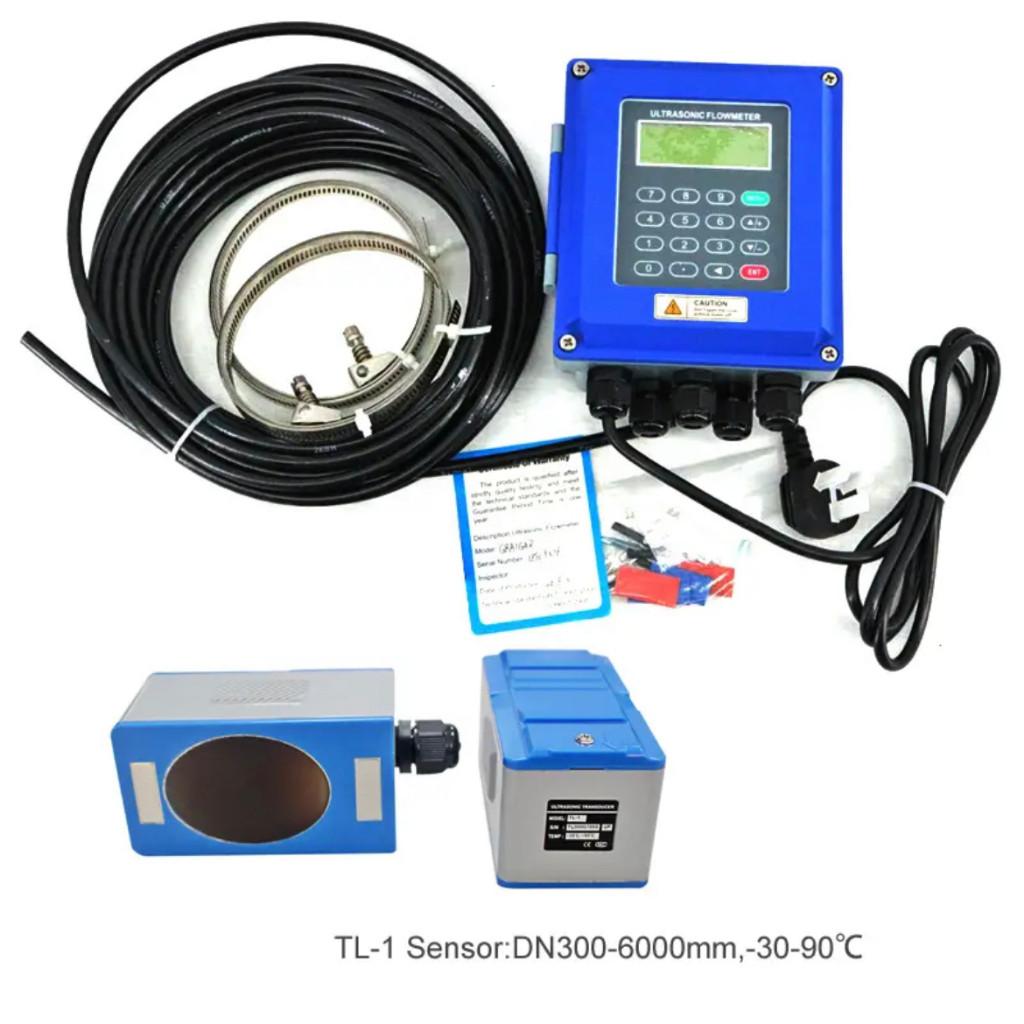 TUF-2000B Portable Digital Water Liquid Flow Meter Wall Mounted Clamp On Ultrasonic Flowmeter