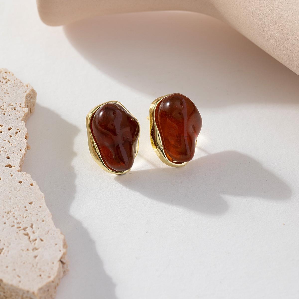 

Ретро геометрические кофейные серьги-гвоздики модные акриловые серьги для женщин ушные пряжки ювелирные изделия для вечеринок аксессуары подарки кафе