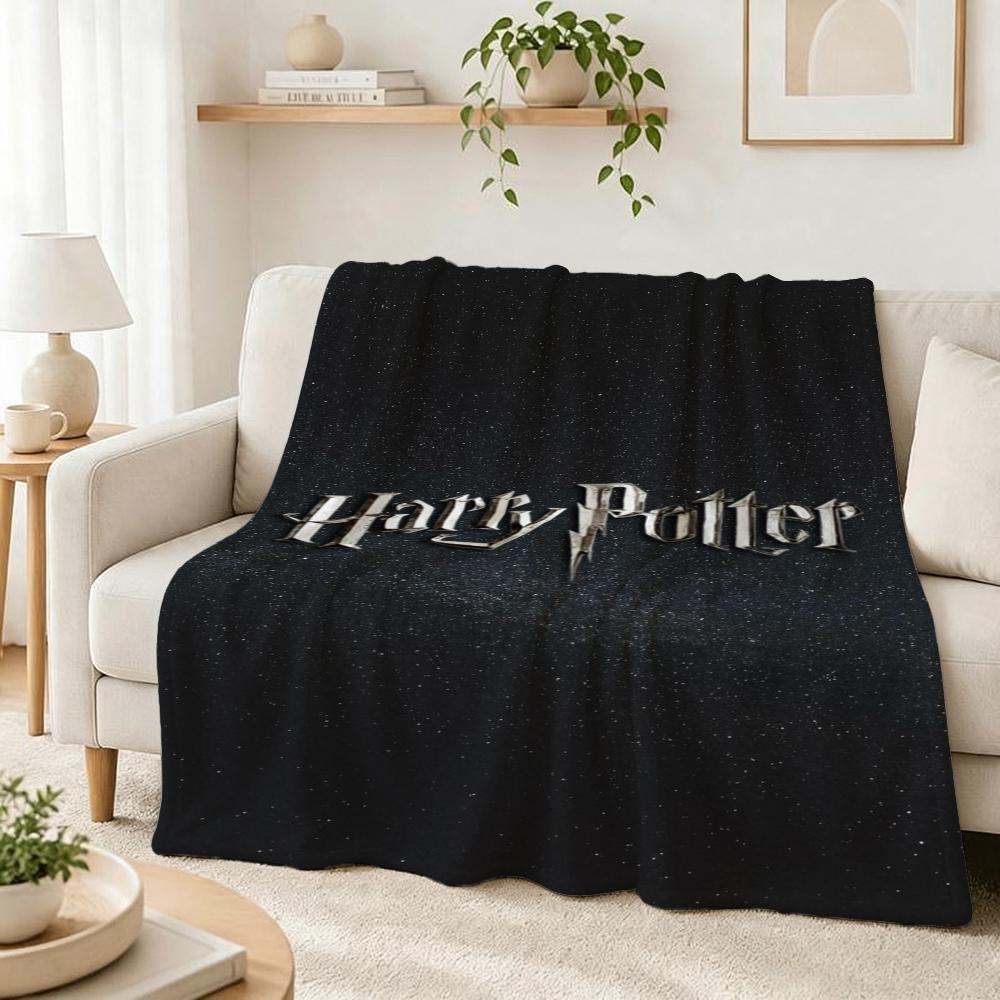 Harry Potter'S Magical World Pattern Theme Flannel Blanket Allseason Fleece Blanket For Bedroom Sofa Bed Home Decor Christmas Gift