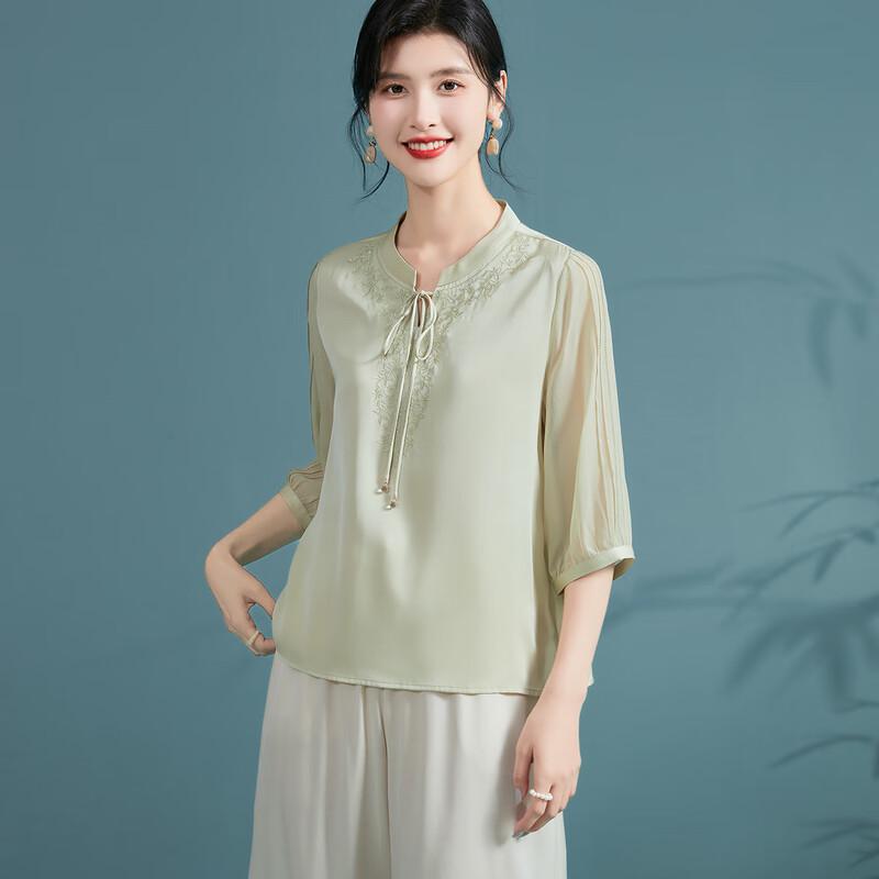 Women s Mulberry Silk Chinese Style Blouse L