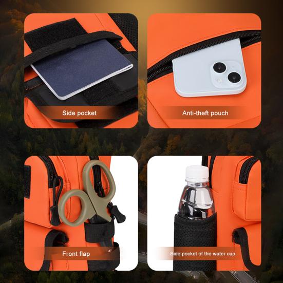 Chest Sling Bag Waterproof Nylon Portable Large Capacity Outdoor Travel Camping Fishing Sports Running Crossbody Bag Single Shoulder Pouch