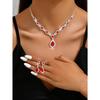 Jewelry High-end Crystal Gem Ladies Water Drop Necklace Earrings Bracelet Ring