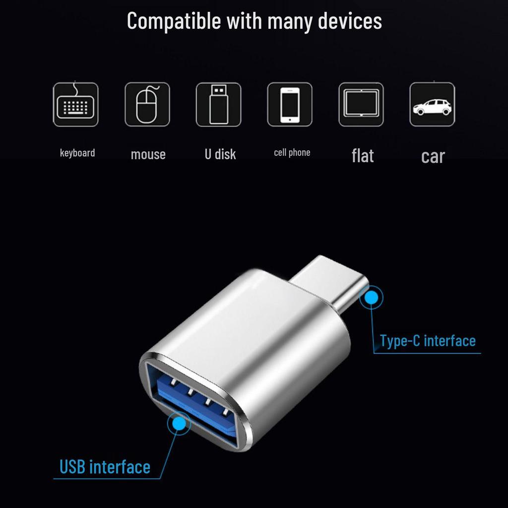 USB 3.0 to Type-C OTG Adapter for Phone, Flash Drive, Card Reader, Mouse (Apple & Android Compatible)