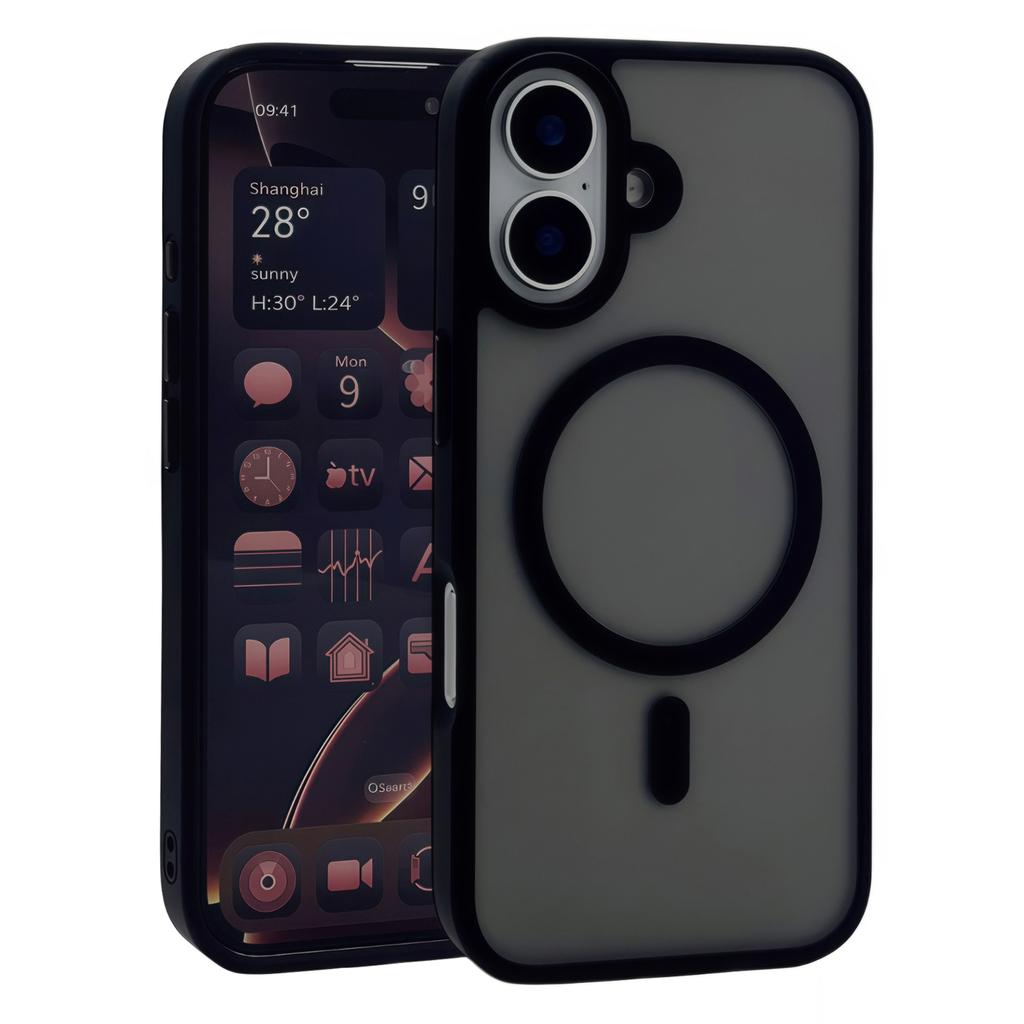 Pro iPhone 17 Magnetické pouzdro Skin Touch TPU Akrylový zadní kryt telefonu