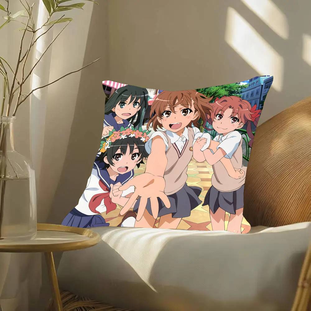 A Certain Scientific R-Railgun Anime Pillow Case Fashion Square Pillowcase Bedroom Sofa Room Ins Decoration Leisure