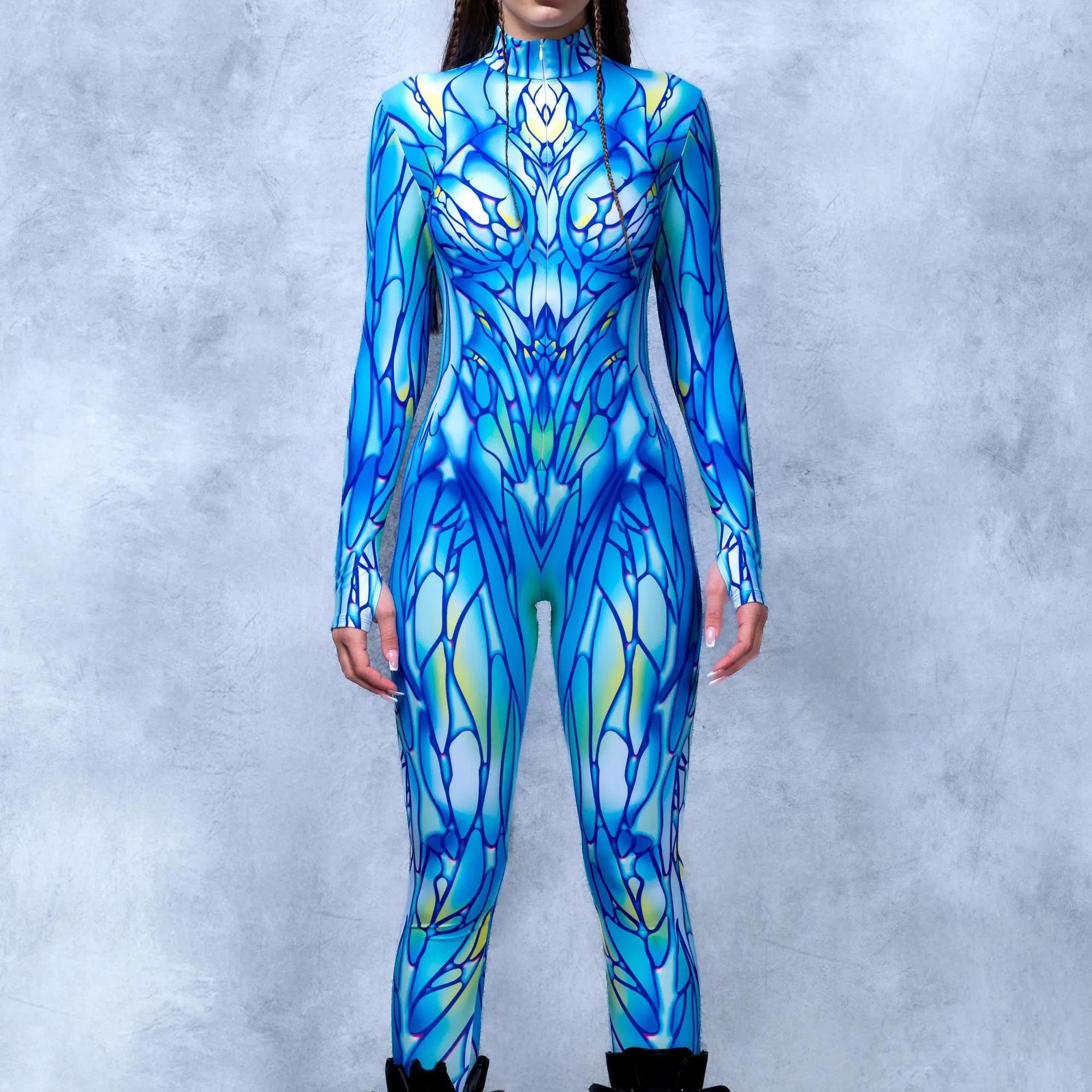 

Женский 3D-цифровой принт для Хэллоуина, косплей, колготки, комбинезон для взрослых, цельный карнавальный костюм для вечеринки, сценического шоу, танцевального костюма XXXXL