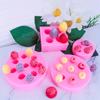 5pcs Fruit Shaped Fondant Molds,3D Strawberry, Orange, Pineapple, Raspberry & Blueberry Silicone Fondant Molds for Cupcake Topper