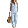 Women's summer casual wide-leg pants two-piece fashion trendy 1116 new European and American style sleeveless loose shoulder suit